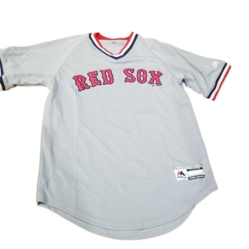 Majestic Boston Red Sox Jersey Mens Size S Gray Tshirt MLB Baseball